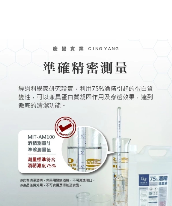 75%酒精清潔液一加侖(3.75公升)